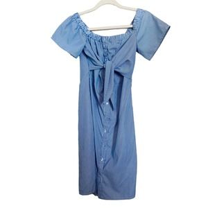 Ark nc. | button up dress size small with stripes tie front summer preppy casual